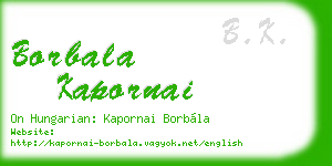 borbala kapornai business card