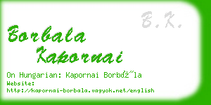 borbala kapornai business card